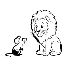 A lion and a rat are friends 