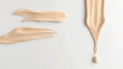 Swatches of Cosmetic Cream Product Showing Color Accuracy and Smooth Consistency on Clean, Minimalist Backdrop