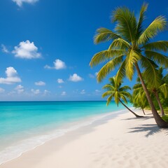 Fototapeta premium tropical beach with palm trees