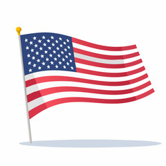 Fototapeta premium A Bold Vector Illustration of the American Flag Featuring the Iconic Stars and Stripes in Red, White, and Blue with Clean Lines, Scalable Format, and a Powerful Symbol of Freedom and National Identity