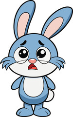 Obraz premium Crying cartoon bunny and rabbit vector art 