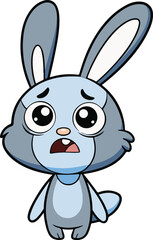 Crying cartoon bunny and rabbit vector art 