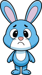 Crying cartoon bunny and rabbit vector art 