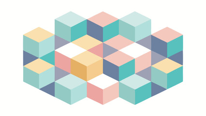 Fototapeta premium Colorful abstract cubes illustration with seamless pattern suitable for modern design concepts