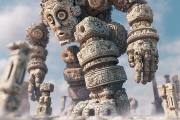 Ancient fractal guardian whose dismantled parts each become smaller sentinels