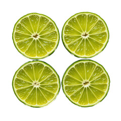 Freshly Cut Lime Halves on a White Background for Healthy Cooking and Refreshing Drinks
