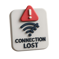 Stylized Render of a Wi-Fi Symbol with an Exclamation Point Signifying Connection Loss Error