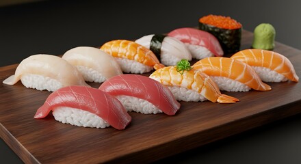 Delectable Sushi Platter An Array of Exquisite Nigiri and Maki