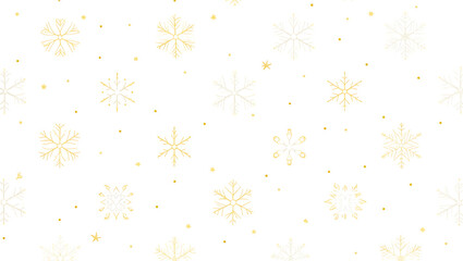 Elegant gold and white snowflake pattern, winter holiday design, seamless texture
