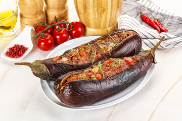 Baked eggplant with minced beef