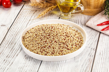 Raw dry quinoa seeds cereal
