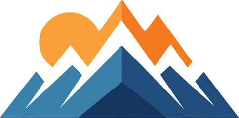 Sunrise Mountain Range Vector Icon