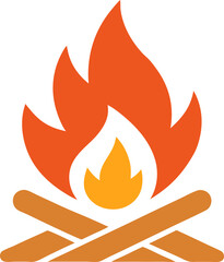 Cozy Outdoor Campfire Vector Icon