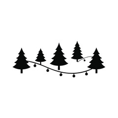 Obraz premium Elegant Christmas Tree Silhouette Illustration Festive Holiday Design Element