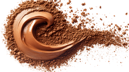 Brown Chocolate Swirl Cocoa Powder isolated on a transparent background