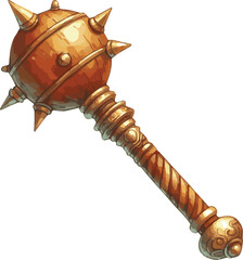 Vector watercolor painted illustration of a mace