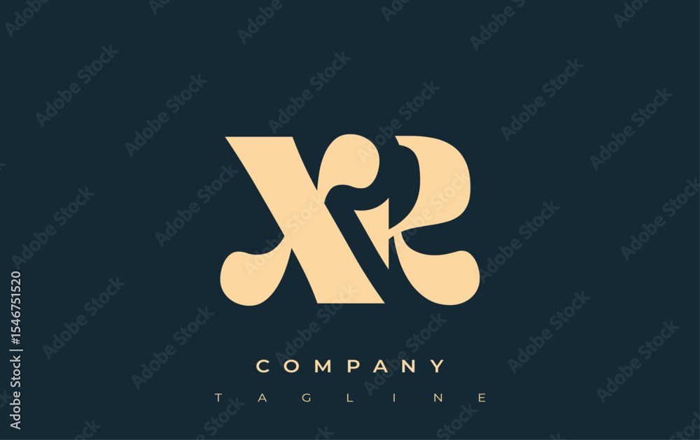 Fototapete xr creative abstract typography logo design. elegant logo combining bold typography and creative sha