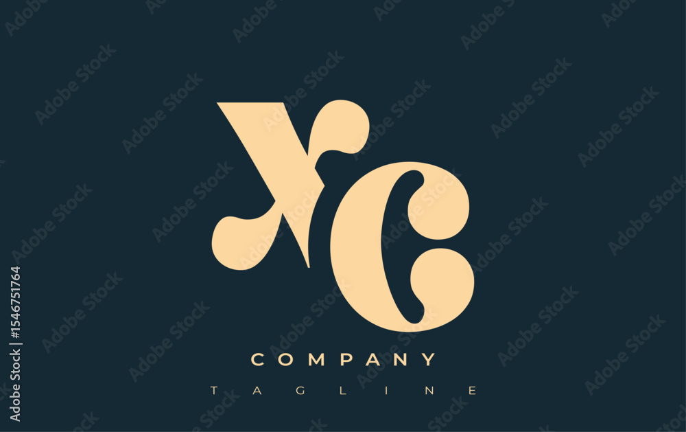 Fototapete xc creative abstract typography logo design. elegant logo combining bold typography and creative sha