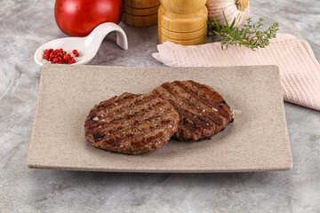 Grilled beef burger cutlet minced meat