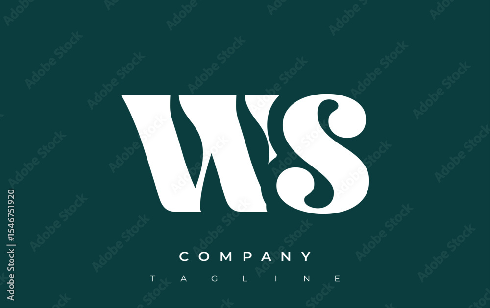 Fototapete ws creative abstract typography logo design. elegant logo combining bold typography and creative sha