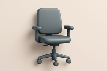Fototapeta premium Ergonomic office chair 3D icon. Workplace and comfort illustration