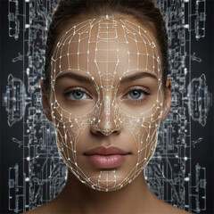 Face Recognition Technology with AI Patterns