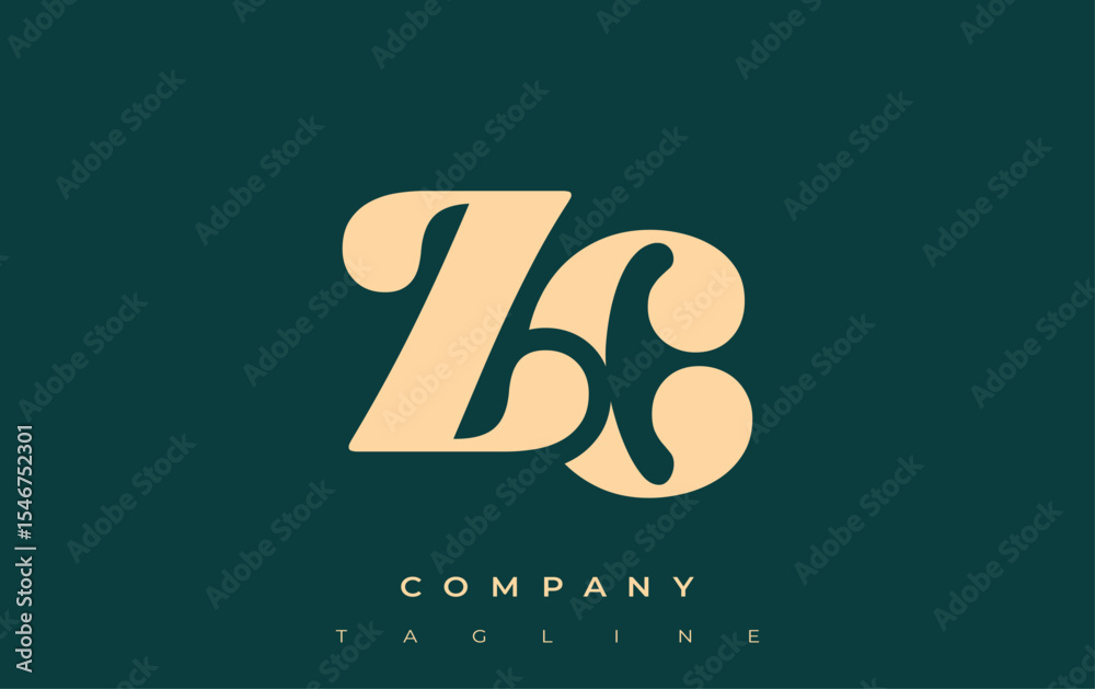 Fototapete zc creative abstract typography logo design. elegant logo combining bold typography and creative sha