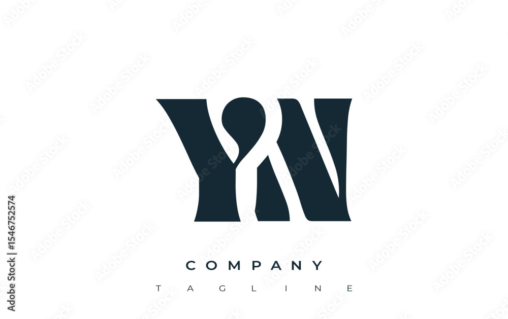 Fototapete yn creative abstract typography logo design. elegant logo combining bold typography and creative sha
