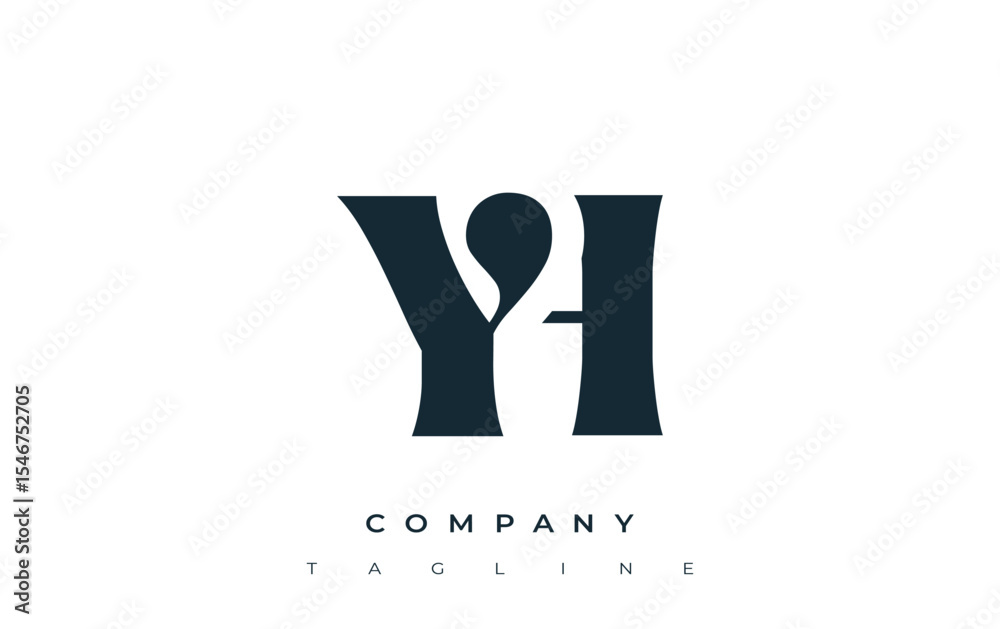 Fototapete yh creative abstract typography logo design. elegant logo combining bold typography and creative sha