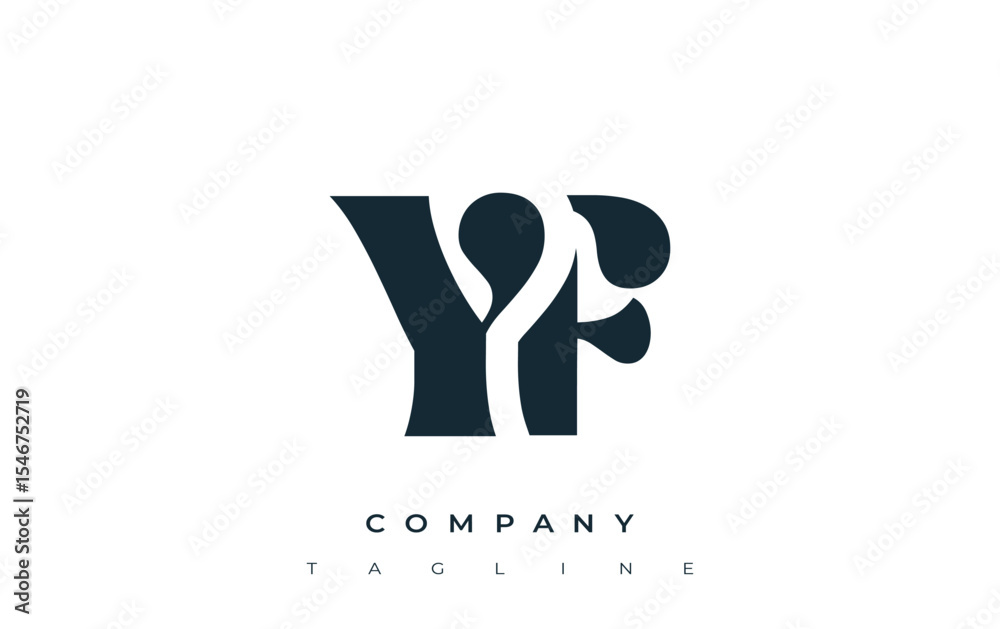 Fototapete yf creative abstract typography logo design. elegant logo combining bold typography and creative sha