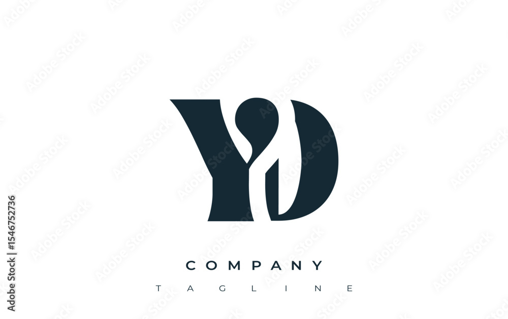 Fototapete yd creative abstract typography logo design. elegant logo combining bold typography and creative sha