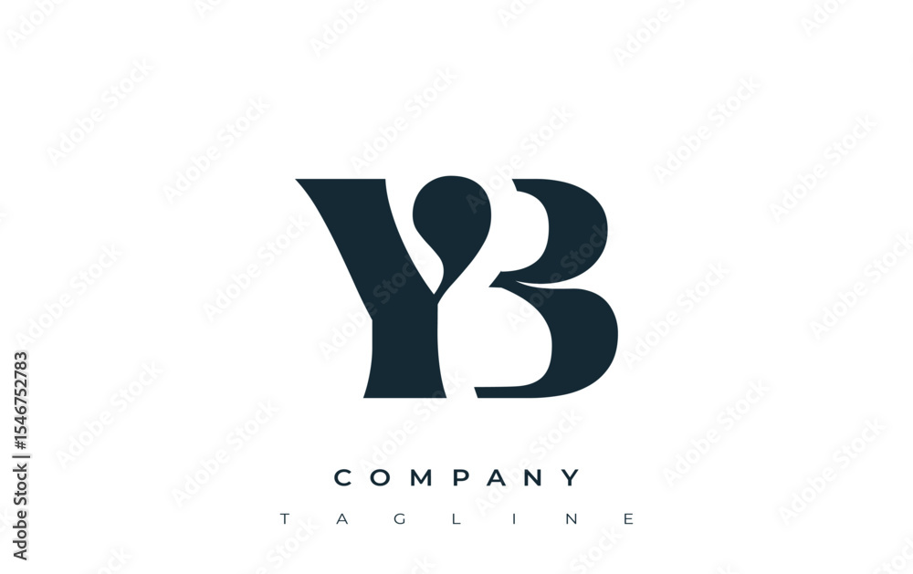Fototapete yb creative abstract typography logo design. elegant logo combining bold typography and creative sha