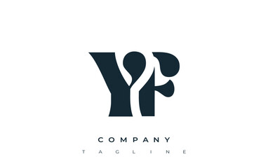 YF Creative Abstract Typography Logo Design. Elegant logo combining bold typography and creative shapes, ideal for branding and identity solutions.