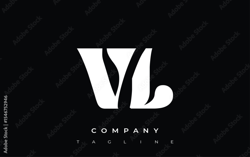 Fototapete vl creative abstract typography logo design. elegant logo combining bold typography and creative sha