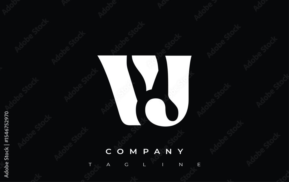 Fototapete vj creative abstract typography logo design. elegant logo combining bold typography and creative sha