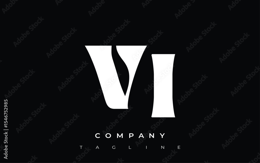 Fototapete vi creative abstract typography logo design. elegant logo combining bold typography and creative sha