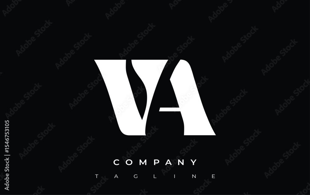 Fototapete va creative abstract typography logo design. elegant logo combining bold typography and creative sha
