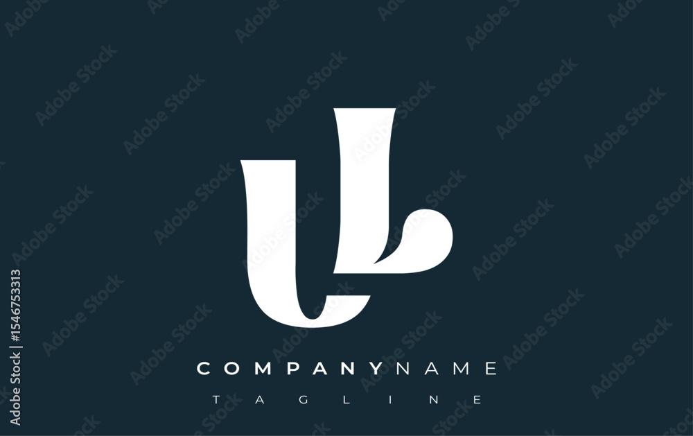 Fototapete ul creative abstract typography logo design. elegant logo combining bold typography and creative sha