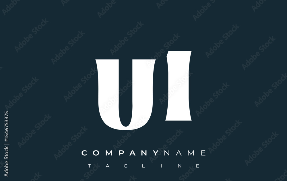 Fototapete ui creative abstract typography logo design. elegant logo combining bold typography and creative sha