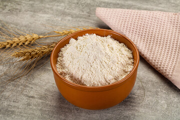 Wheat flour for cooking in the bowl
