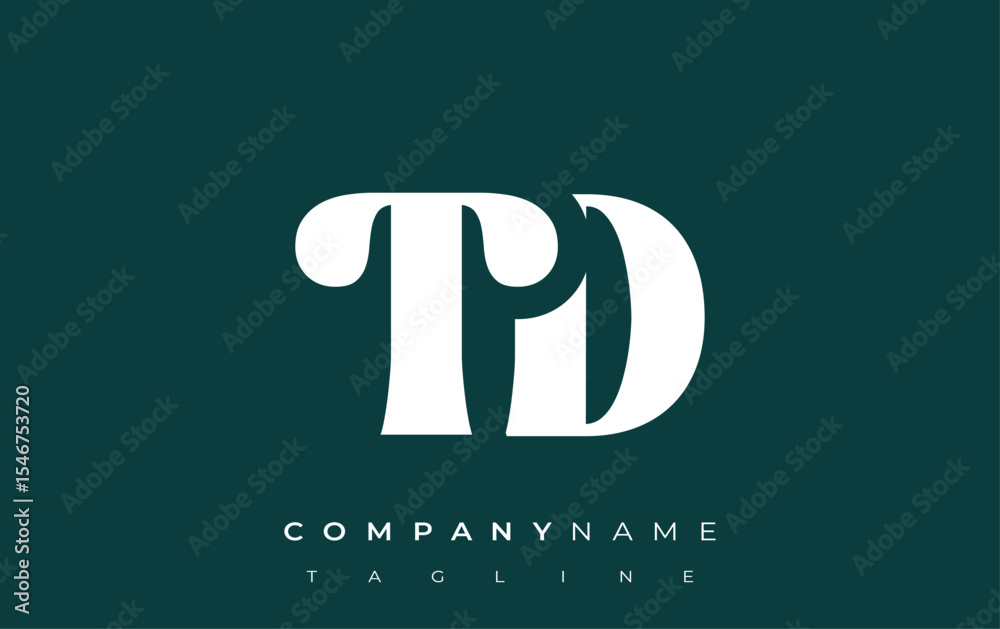 Fototapete td creative abstract typography logo design. elegant logo combining bold typography and creative sha
