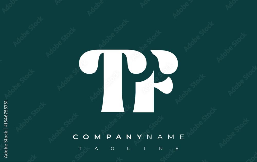 Fototapete tf creative abstract typography logo design. elegant logo combining bold typography and creative sha