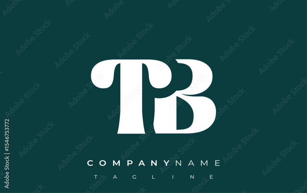 Fototapete tb creative abstract typography logo design. elegant logo combining bold typography and creative sha