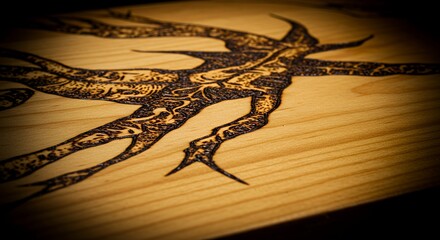 Intricate Wood Burning Art: A Tree of Life Design