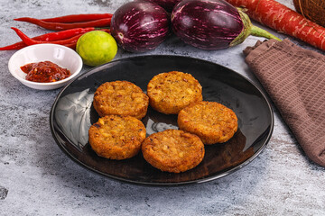 Fried potato crispy golden hash brown