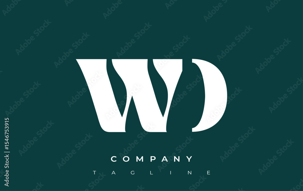 Fototapete wd creative abstract typography logo design. elegant logo combining bold typography and creative sha