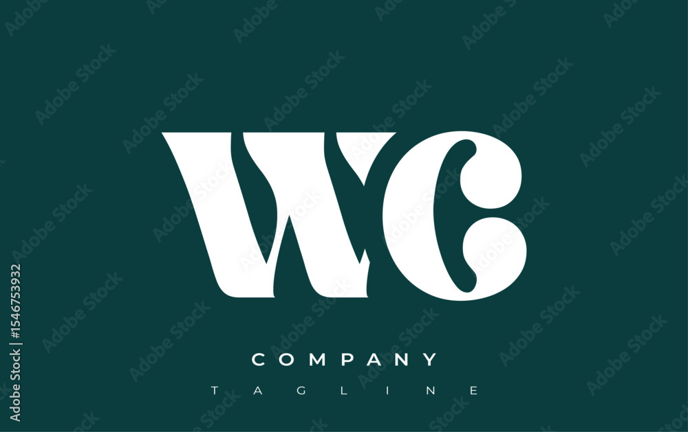 Fototapete wc creative abstract typography logo design. elegant logo combining bold typography and creative sha