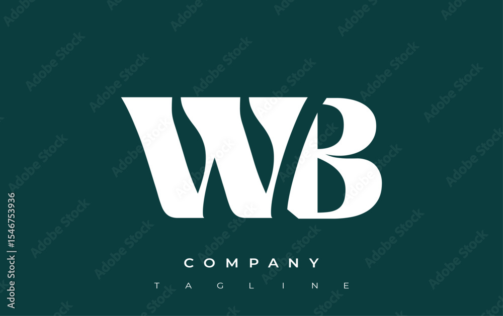 Fototapete wb creative abstract typography logo design. elegant logo combining bold typography and creative sha