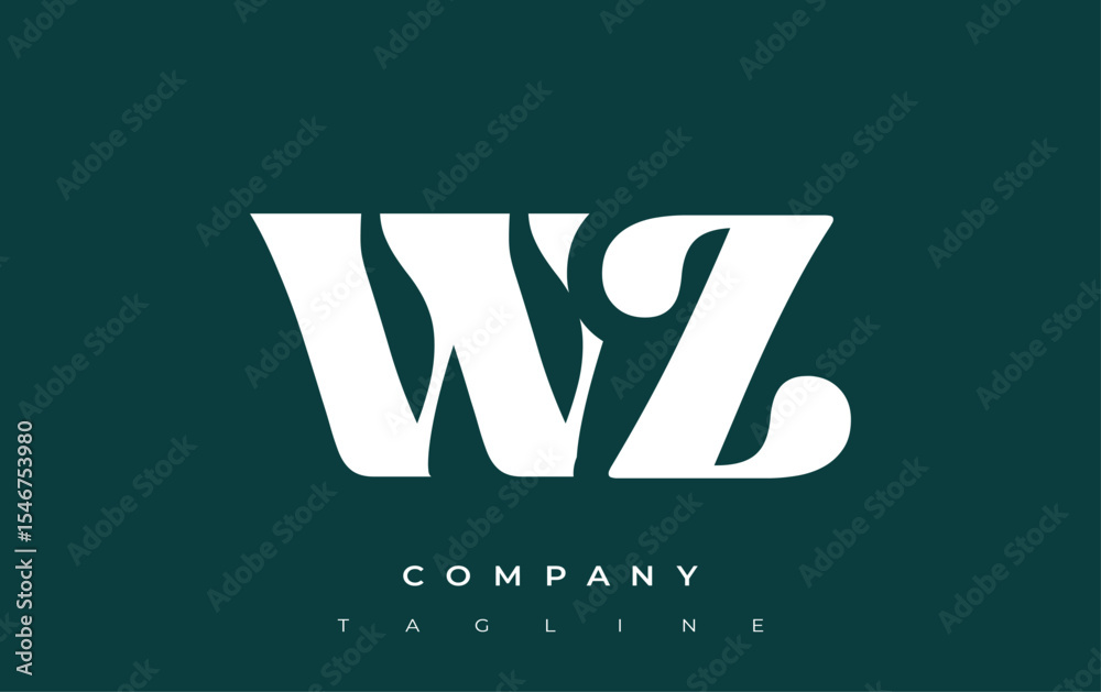 Fototapete wz creative abstract typography logo design. elegant logo combining bold typography and creative sha