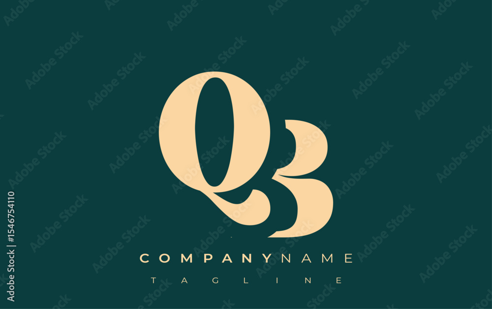 Fototapete qb creative abstract typography logo design. elegant logo combining bold typography and creative sha